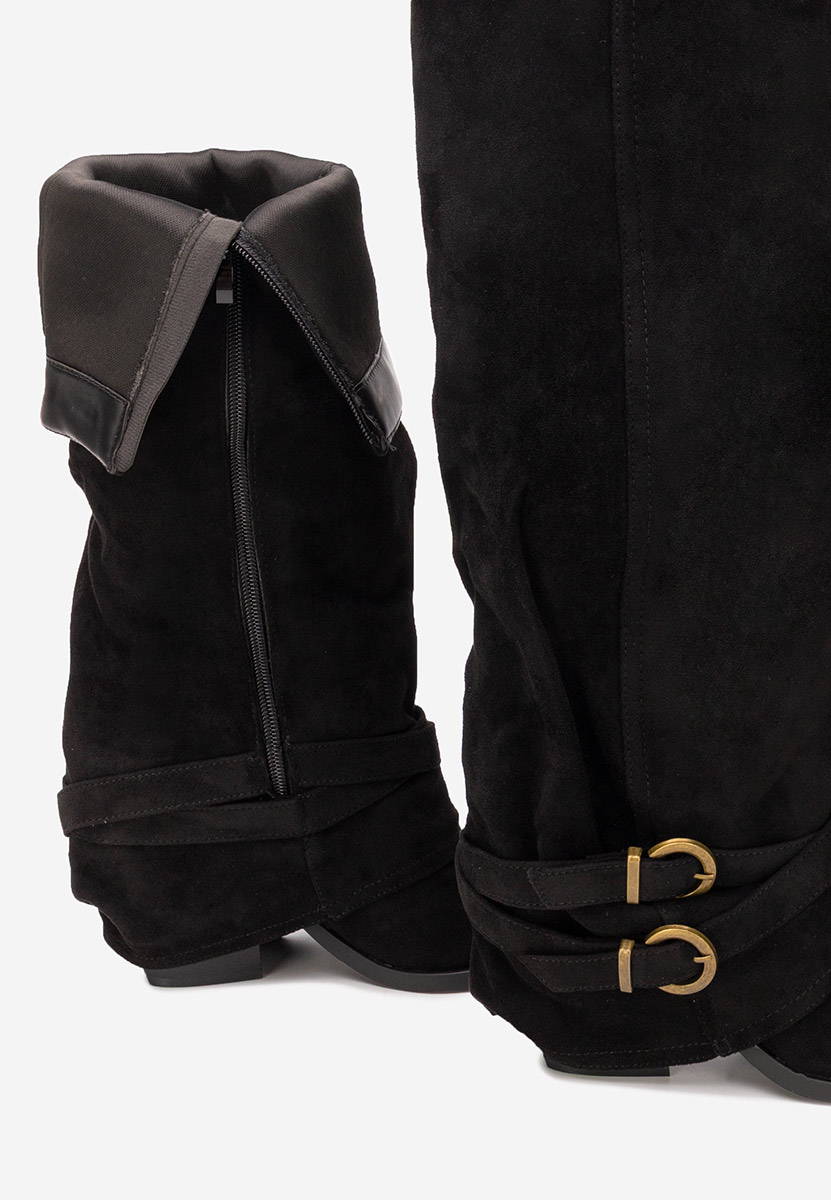 Czarne kozaki za kolano na słupku Vencilie