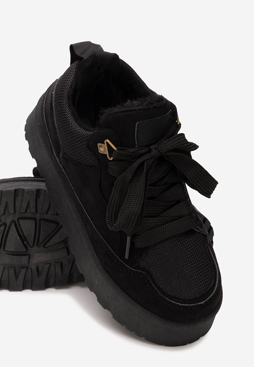 Czarne sneakersy na platformie Isariel