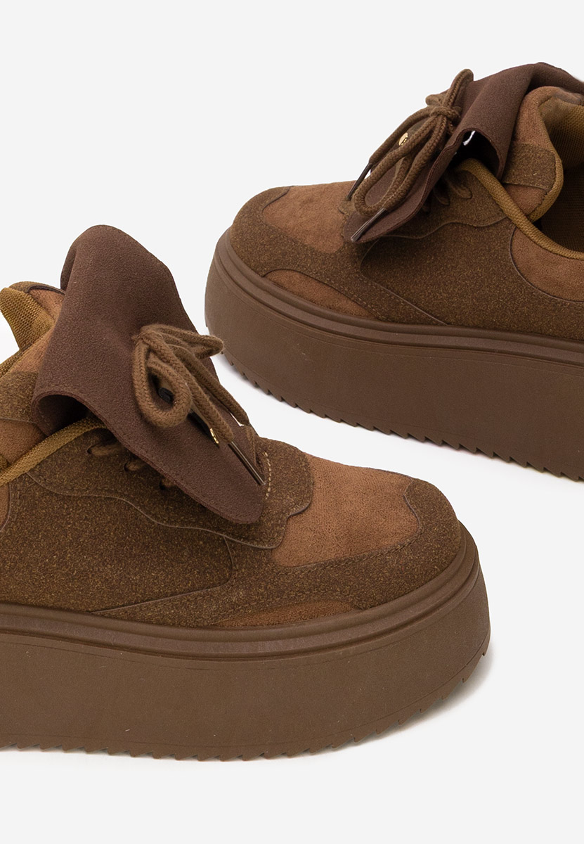 Brązowe sneakersy na platformie Oliveia Brązowe sneakersy na platformie Oliveia