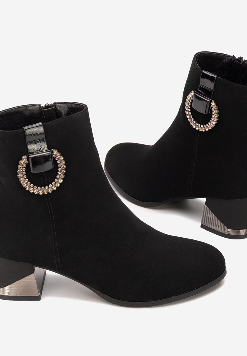 Czarne botki na słupku Lorivara V2