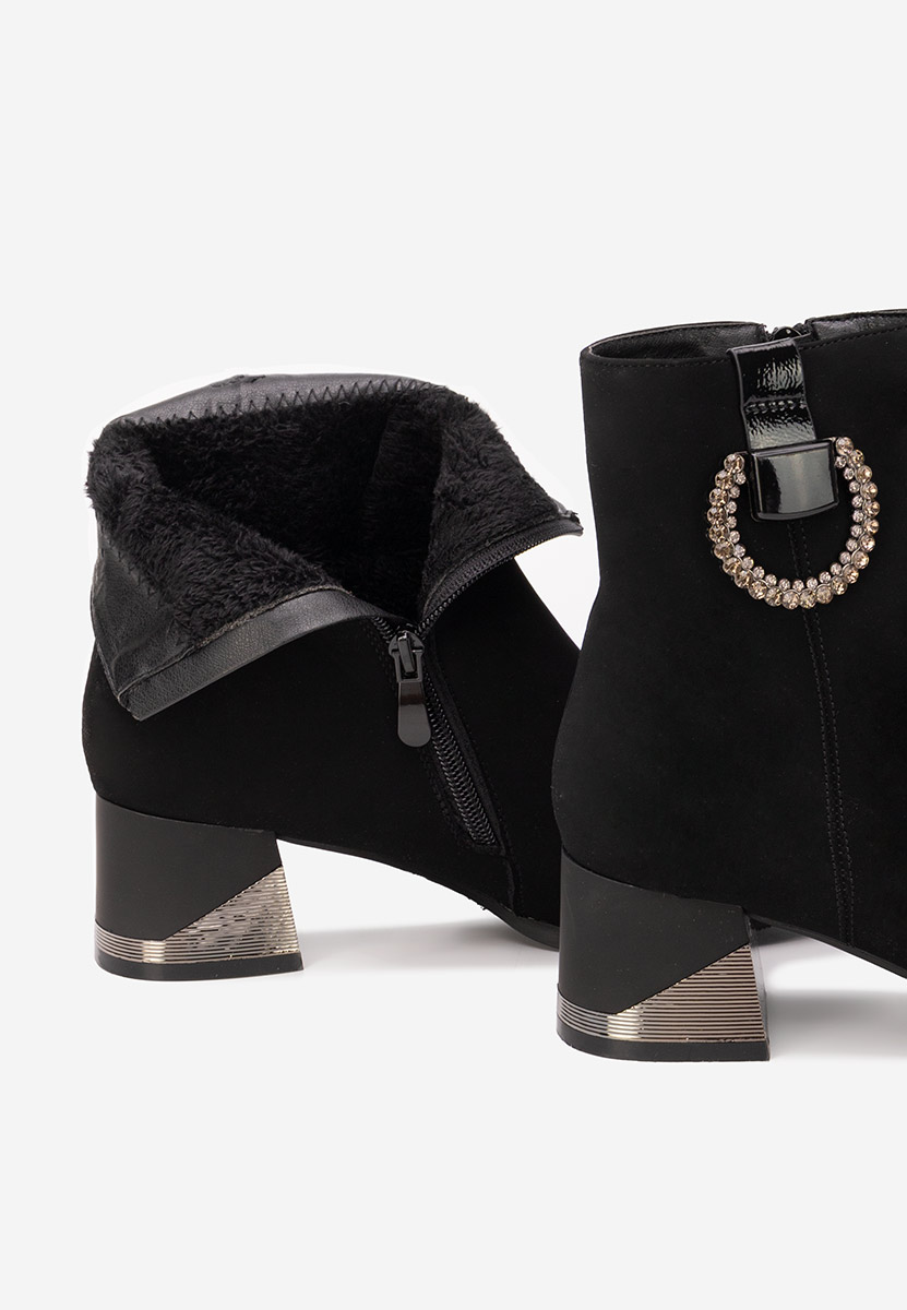 Czarne botki na słupku Lorivara V2