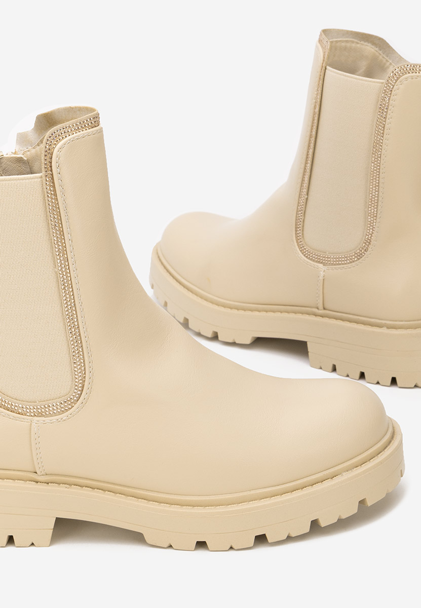 Beżowe botki chelsea Brisaya