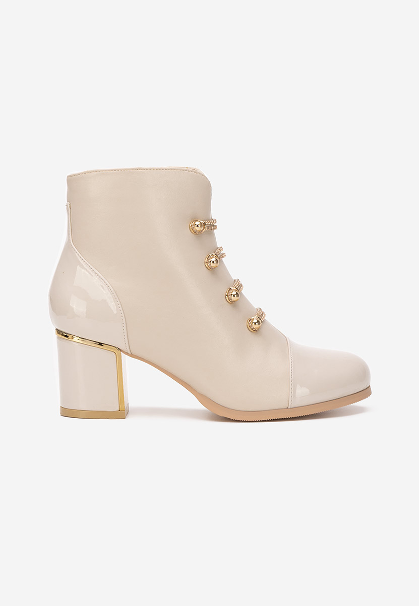 Beżowe botki damskie Adizana