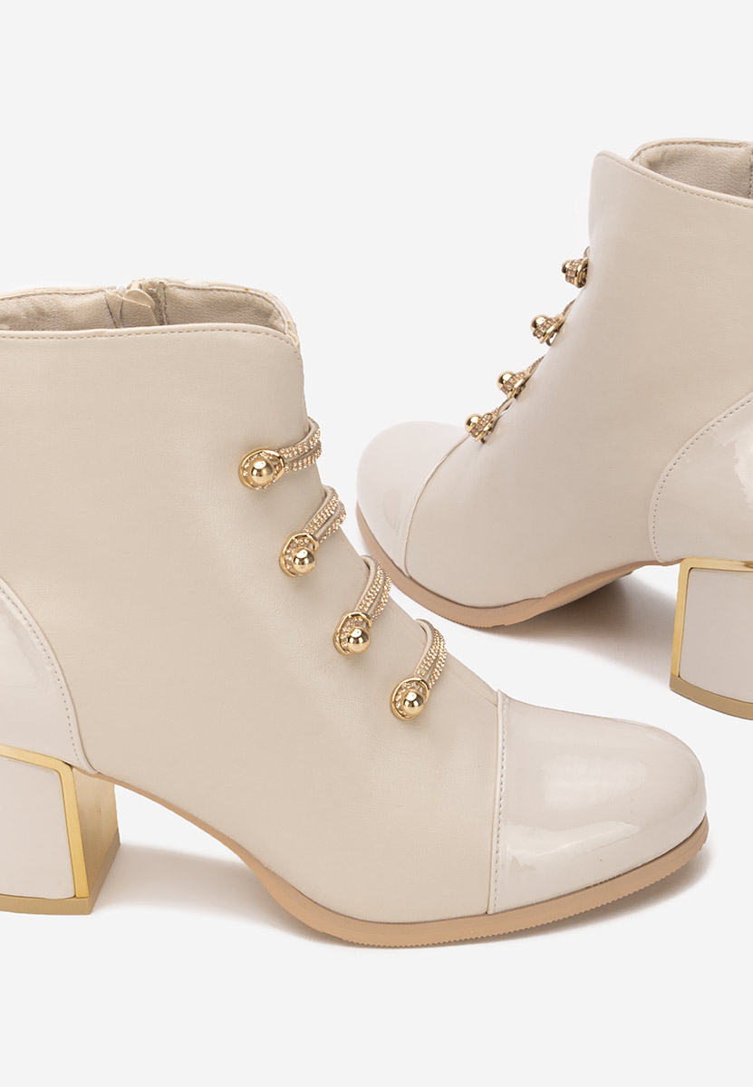 Beżowe botki damskie Adizana