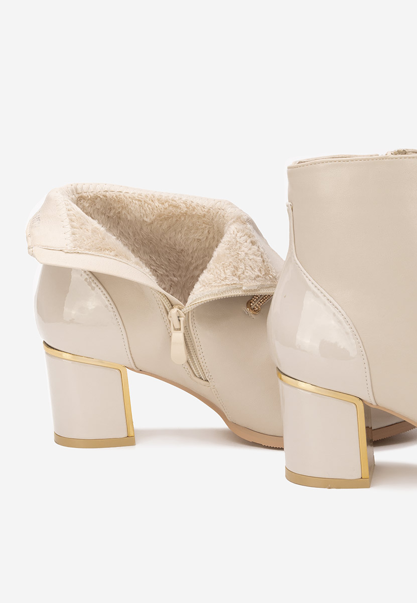 Beżowe botki damskie Adizana