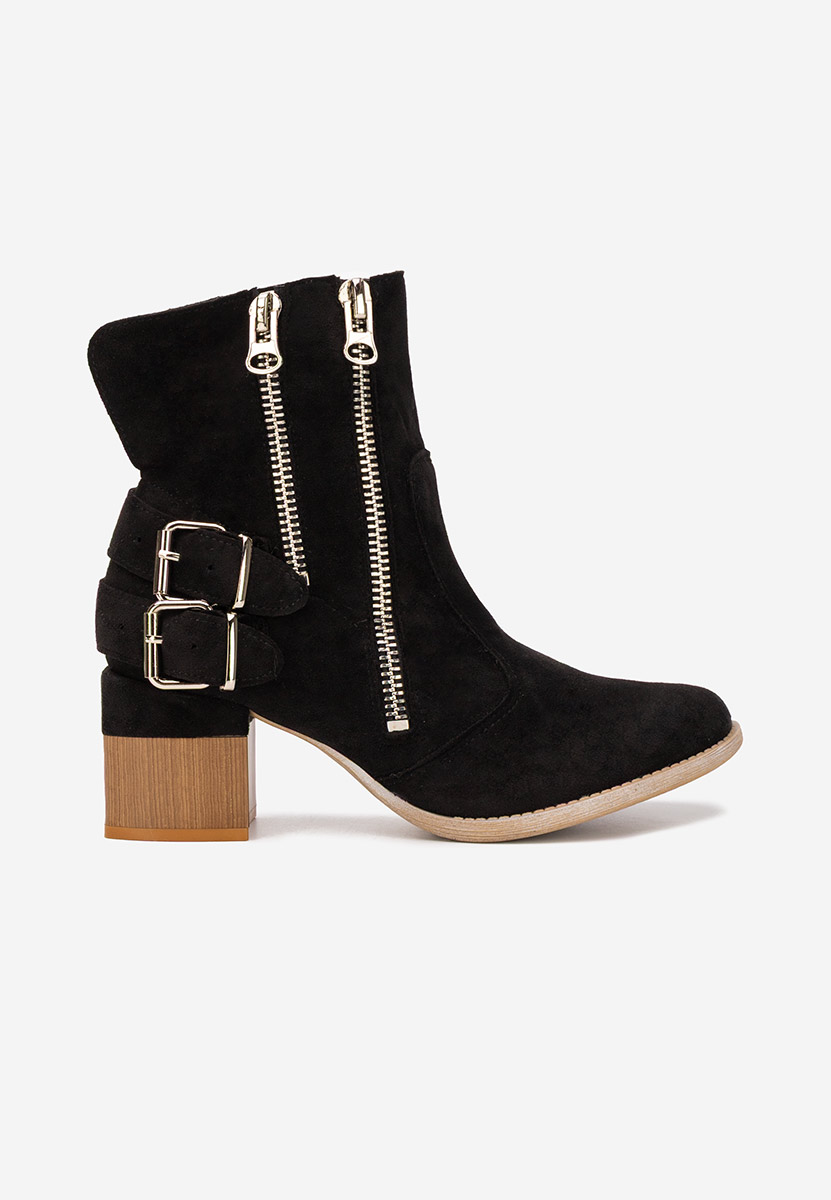 Czarne botki na słupku Laroya V6 Czarne botki na słupku Laroya V6