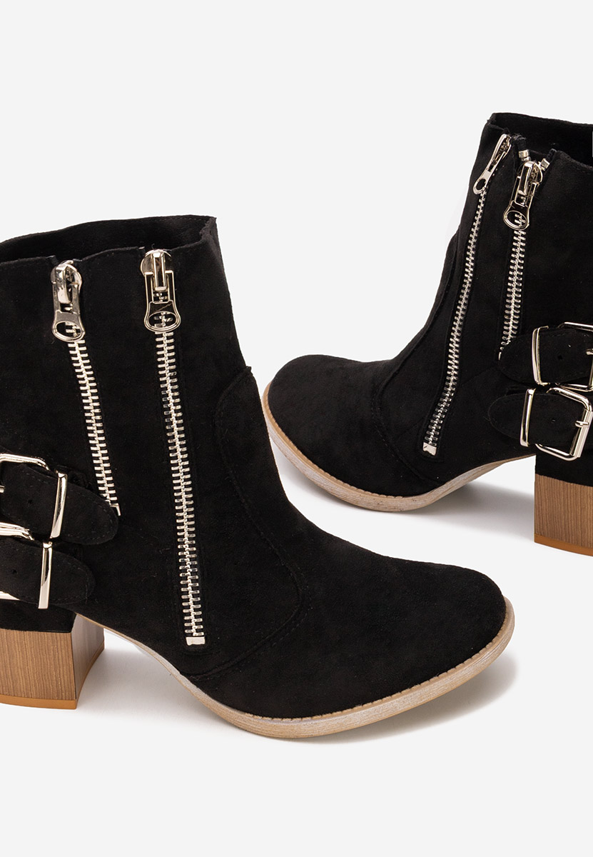 Czarne botki na słupku Laroya V6 Czarne botki na słupku Laroya V6