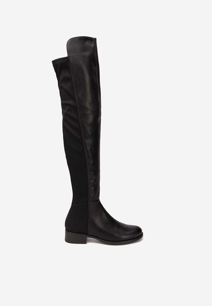 Czarne długie kozaki za kolano Inies V2