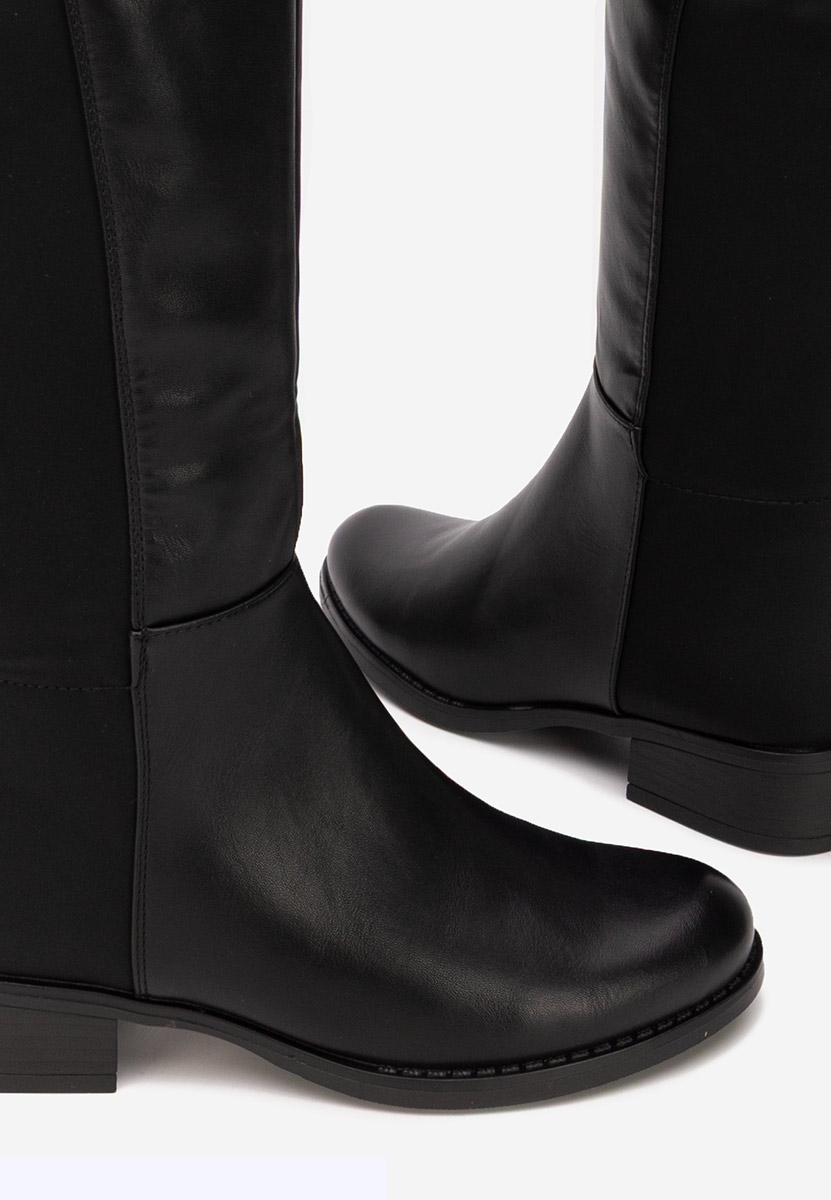 Czarne długie kozaki za kolano Inies V2