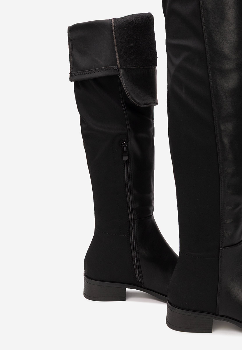 Czarne długie kozaki za kolano Inies V2