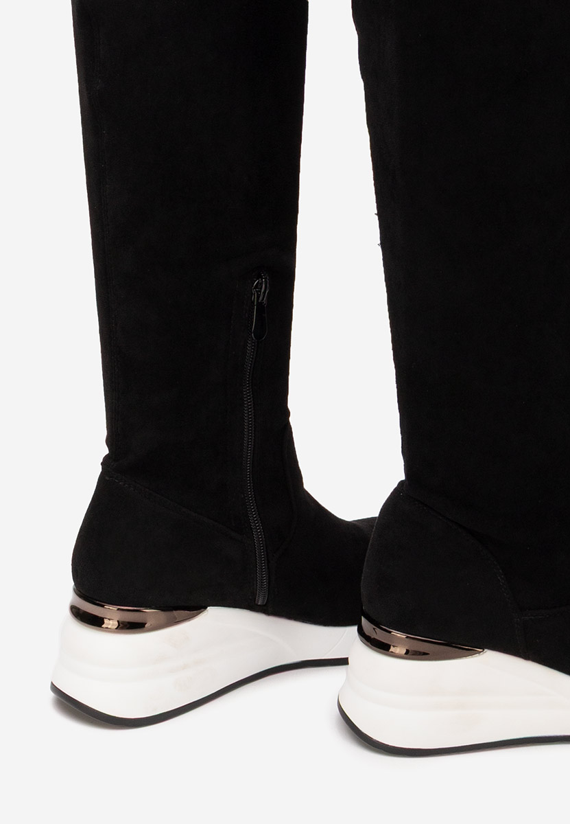 Czarne długie kozaki za kolano Janisia V2