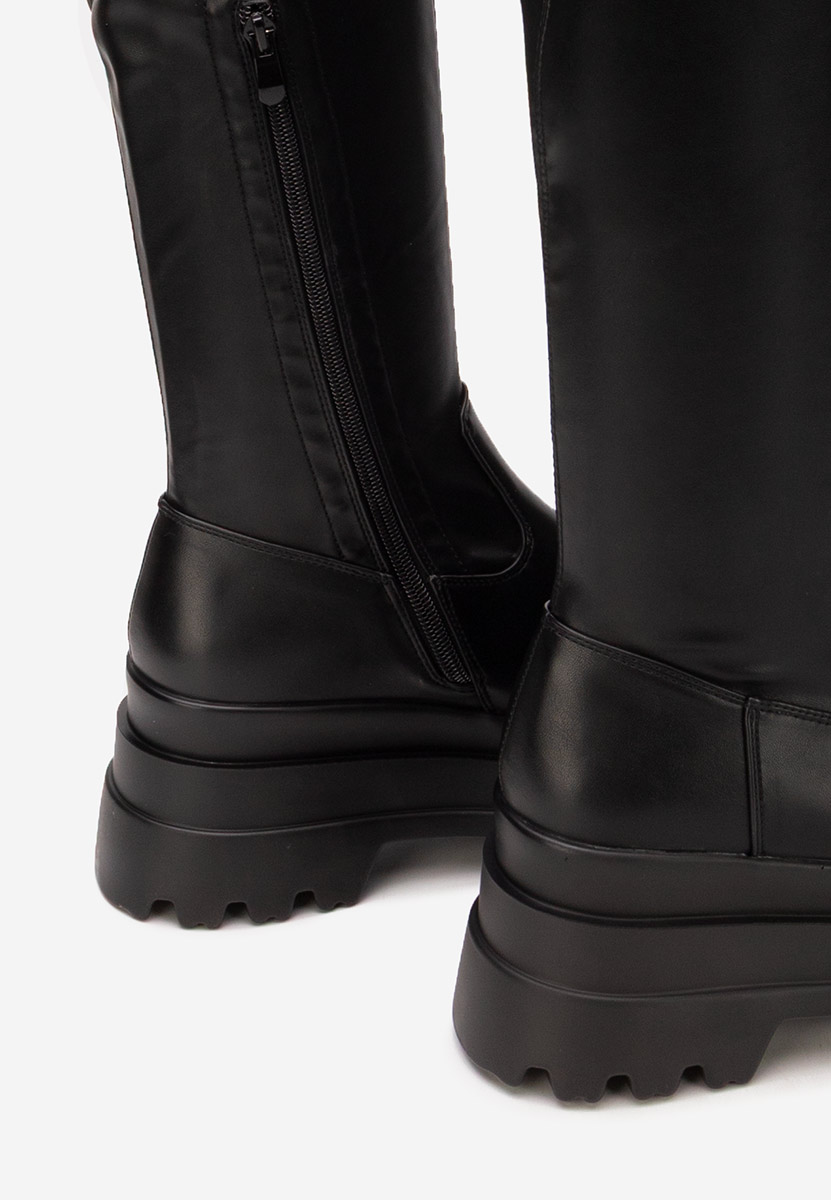 Czarne długie kozaki za kolano Melyna V2