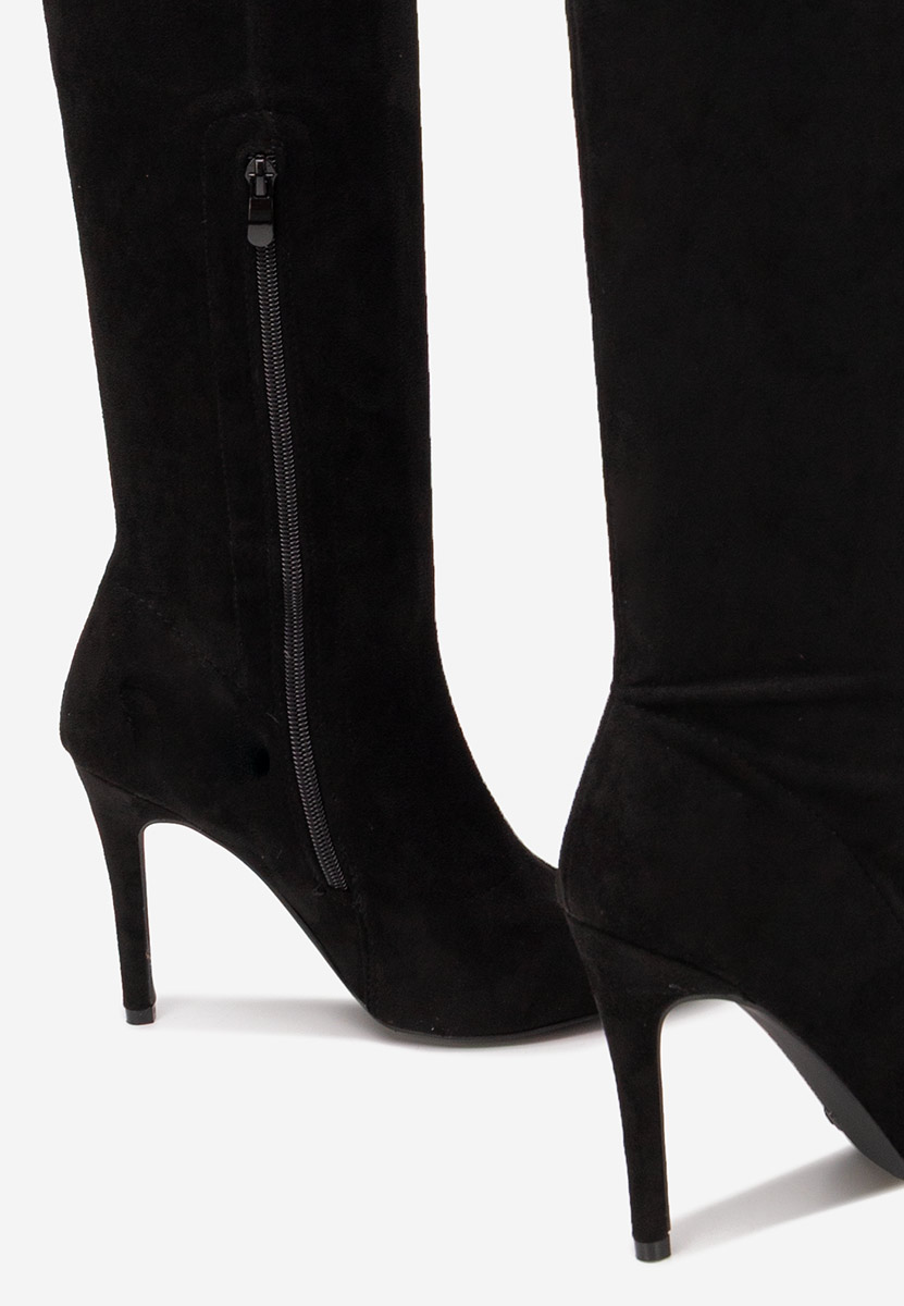 Czarne kozaki za kolano na szpilce Glorise Czarne kozaki za kolano na szpilce Glorise