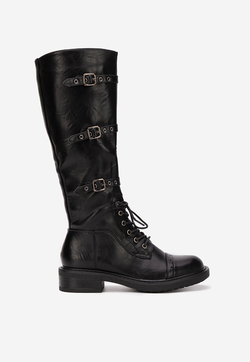 Czarne kozaki sznurowane Frosina Czarne kozaki sznurowane Frosina