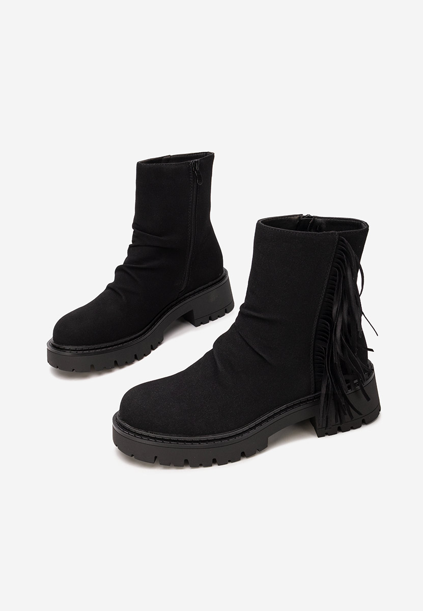 Czarne botki płaskie Sameria Czarne botki płaskie Sameria