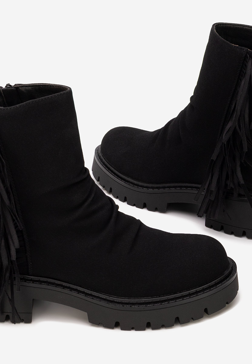 Czarne botki płaskie Sameria Czarne botki płaskie Sameria