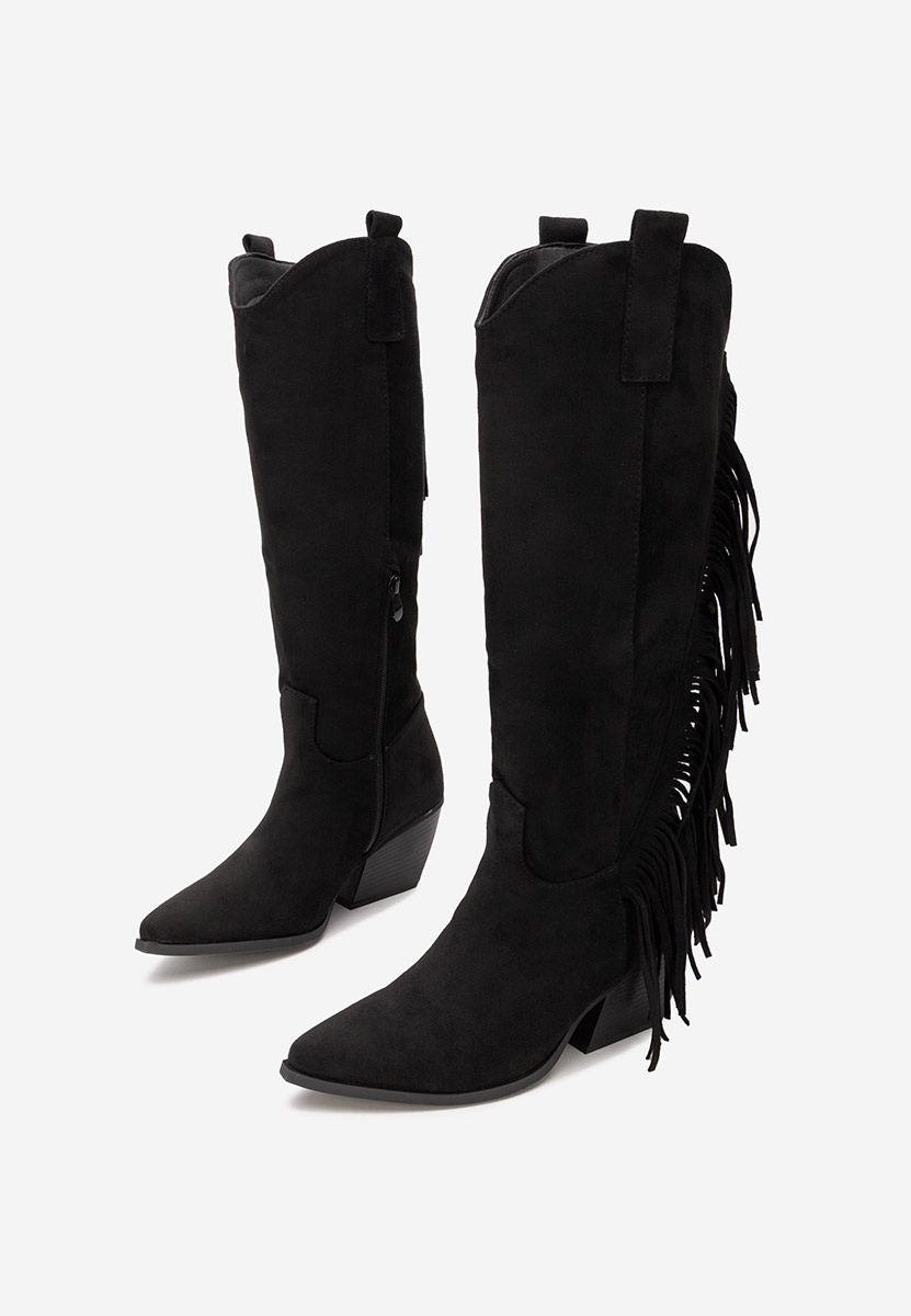 Czarne kozaki kowbojki damskie Verlia