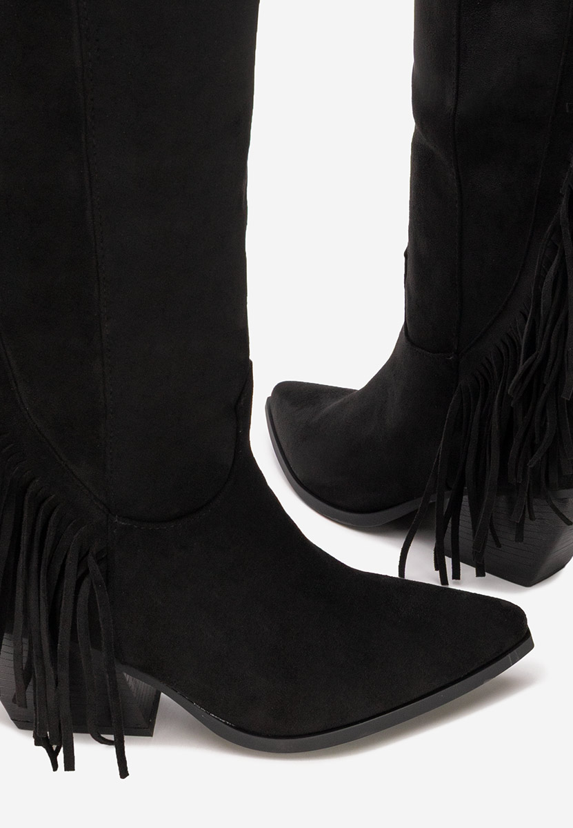 Czarne kozaki kowbojki damskie Verlia