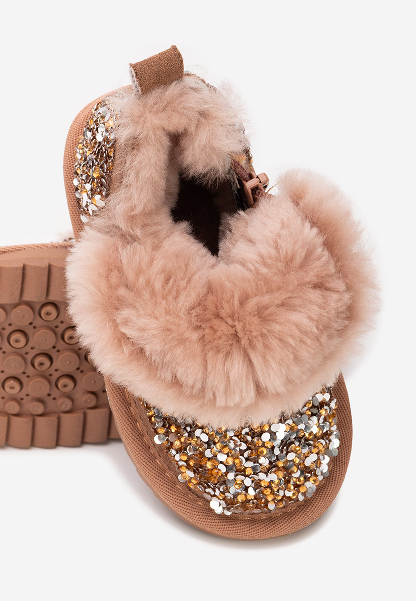 Brązowe botki dziewczęce Semida