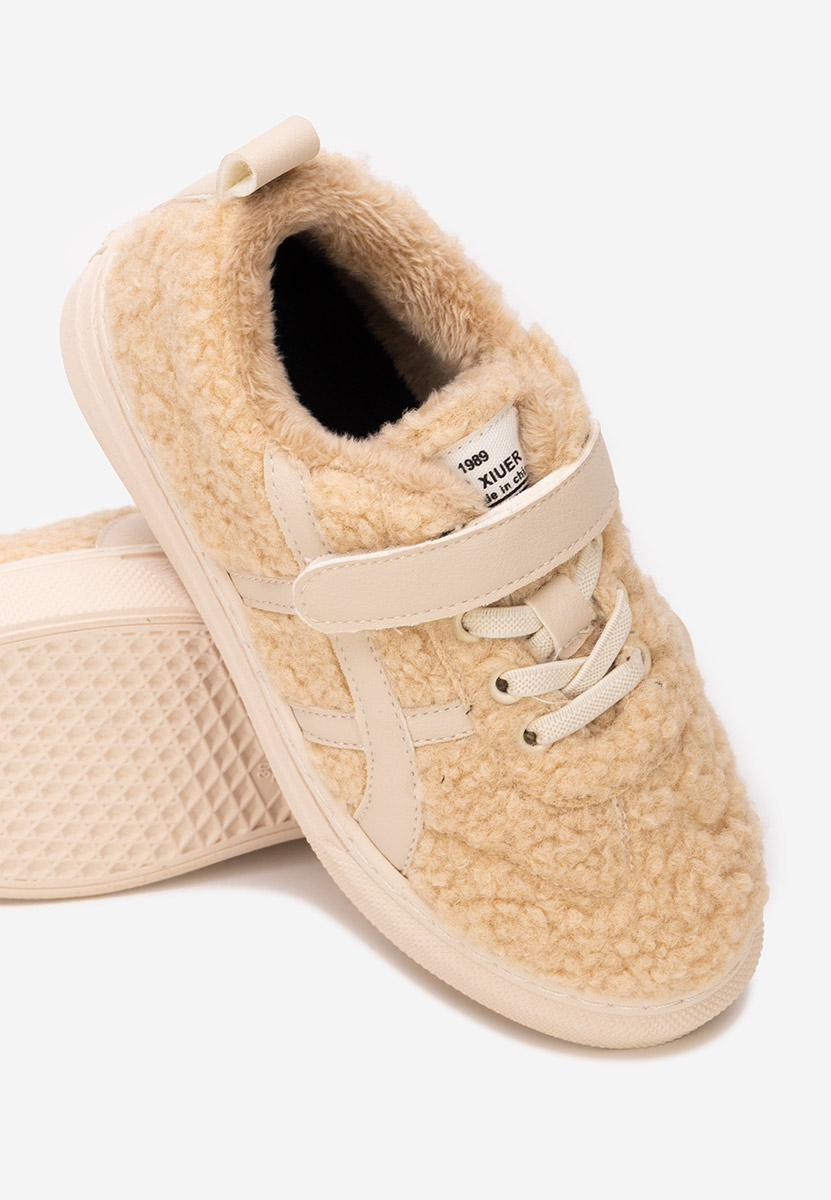 Beżowe sneakersy dziewczęce Hulia