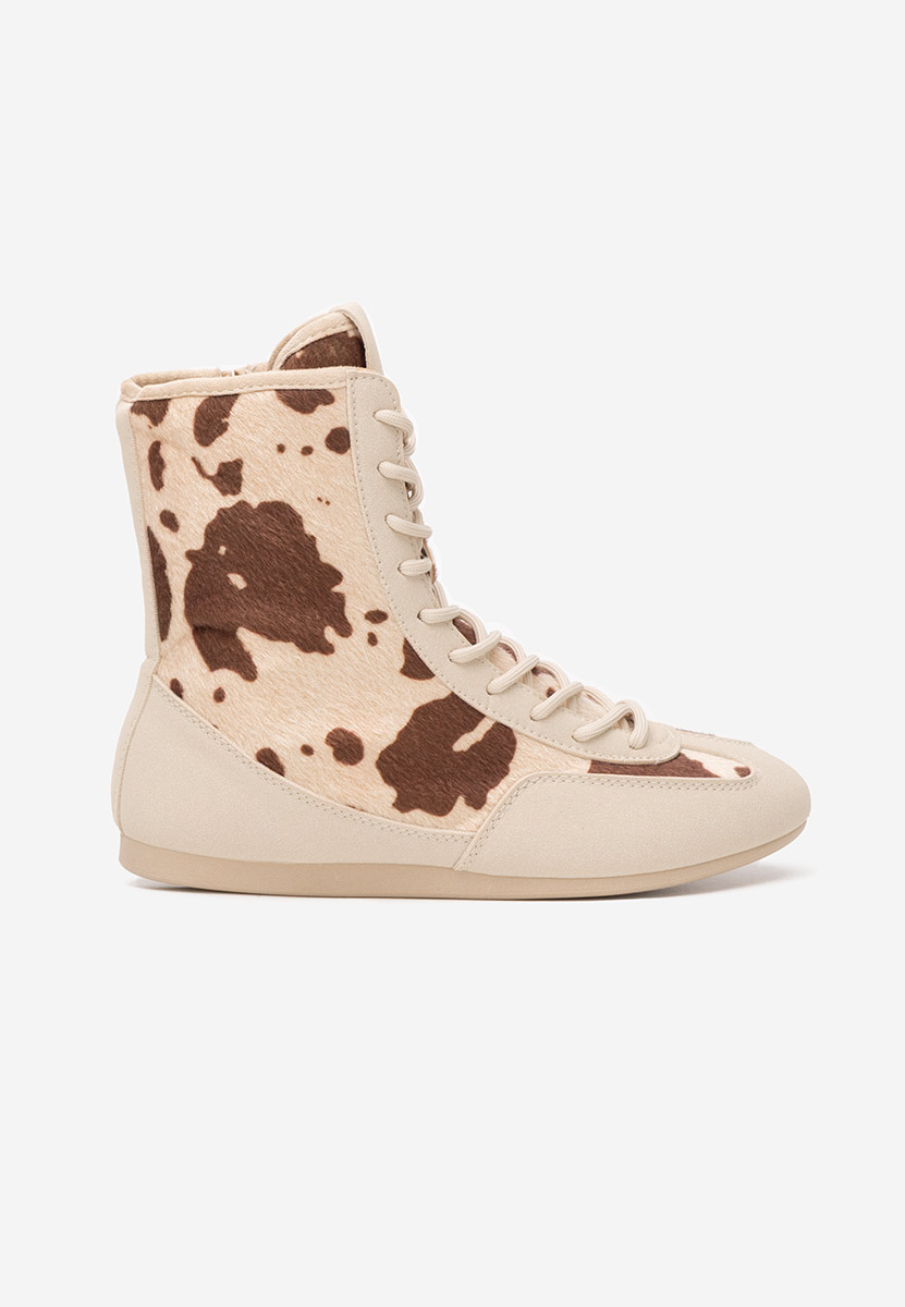 Beżowe trampki wysokie damskie Rosira