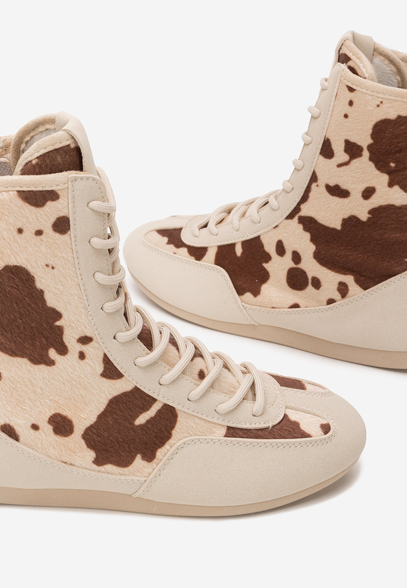 Beżowe trampki wysokie damskie Rosira