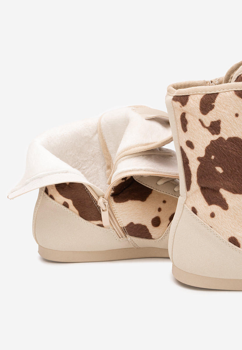 Beżowe trampki wysokie damskie Rosira