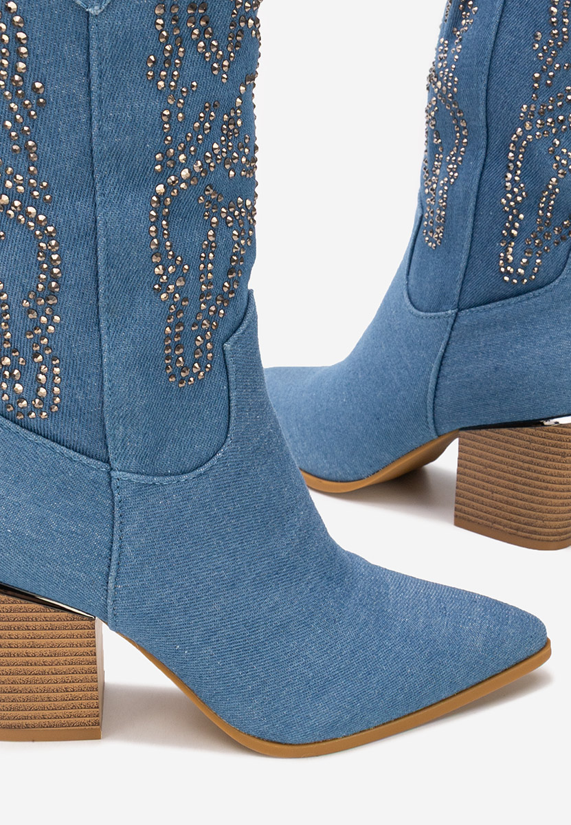 Granatowe kozaki kowbojki damskie Ysrana V2