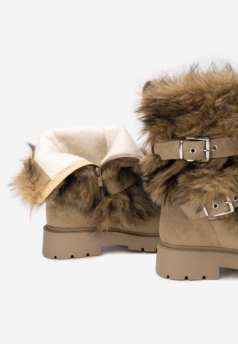 Khaki zimowe buty damskie Nelisia