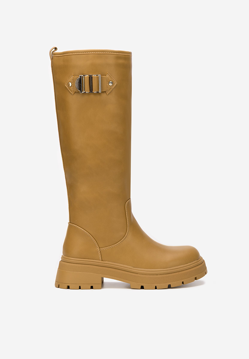 Khaki wysokie kozaki Artozza