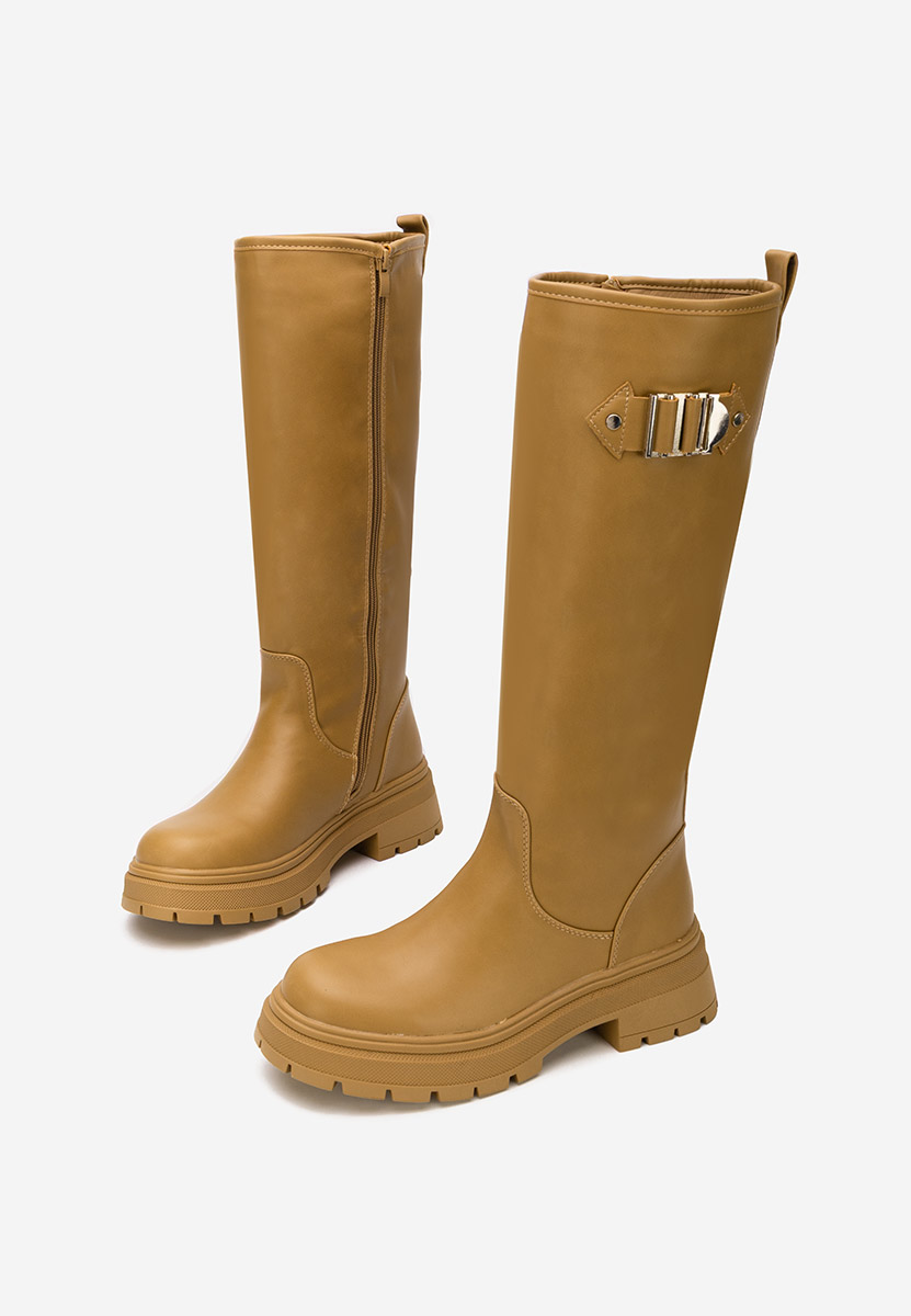 Khaki wysokie kozaki Artozza