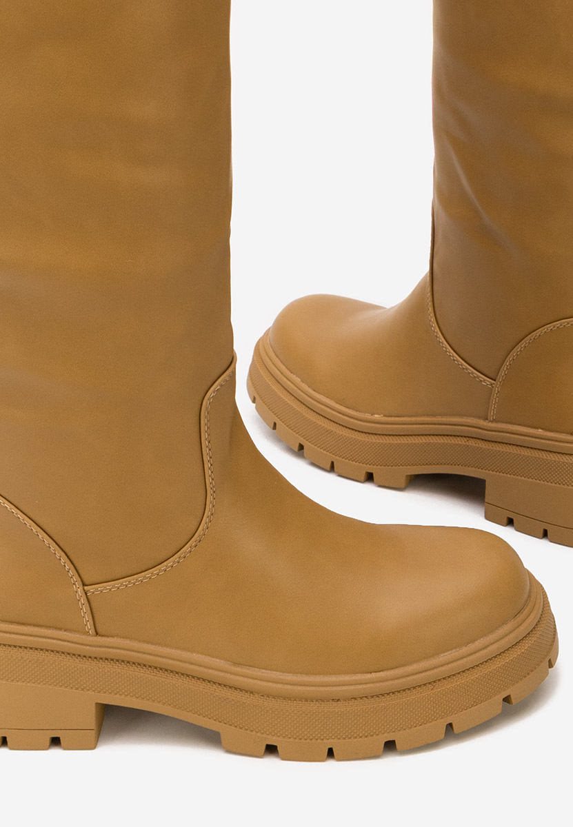 Khaki wysokie kozaki Artozza