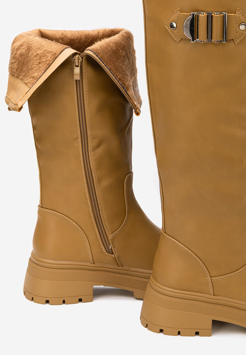 Khaki wysokie kozaki Artozza