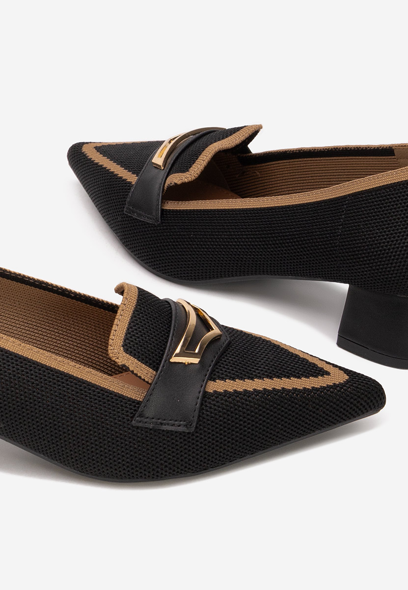 Czarne czółenka na niskim obcasie Dianey