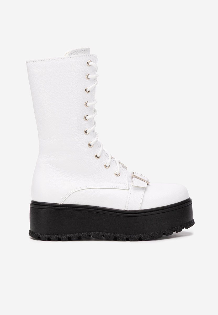 Białe botki damskie skórzane Sorelia