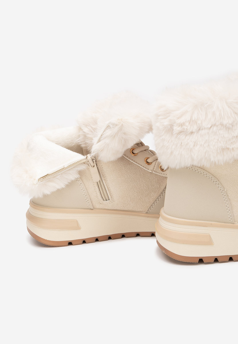 Beżowe zimowe sneakersy damskie Grisia