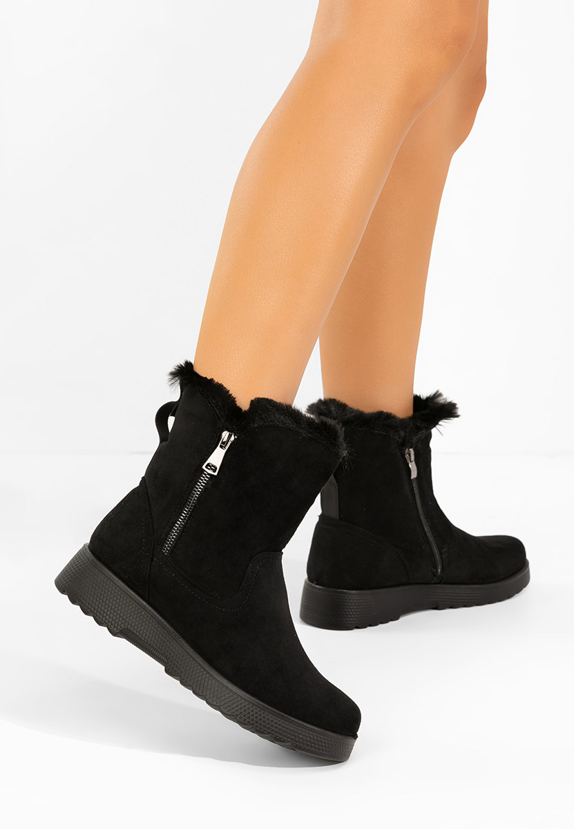 Czarne botki płaskie Andea