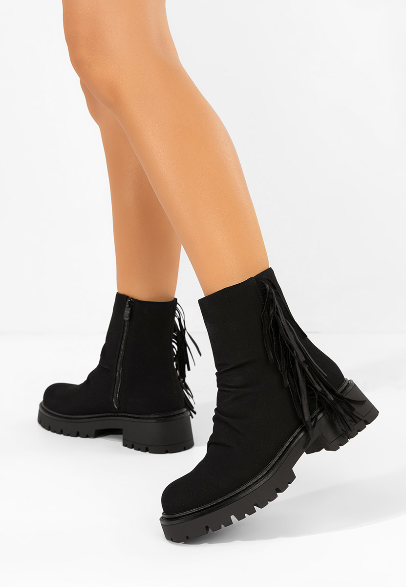 Czarne botki płaskie Sameria Czarne botki płaskie Sameria