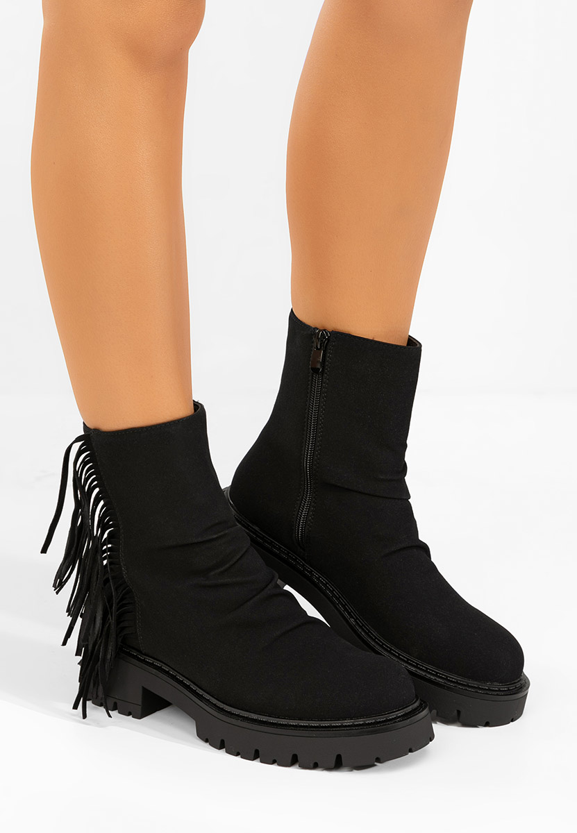 Czarne botki płaskie Sameria Czarne botki płaskie Sameria