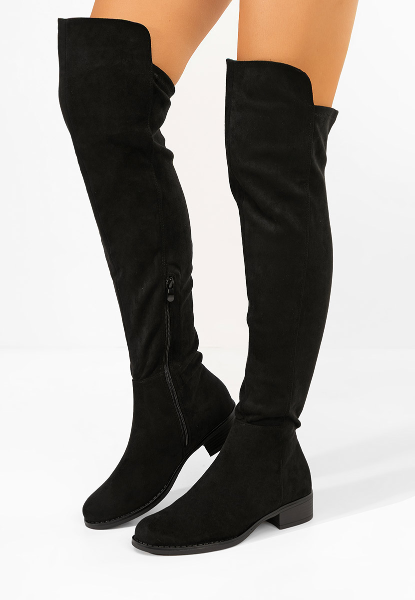 Czarne długie kozaki za kolano Inies Czarne długie kozaki za kolano Inies