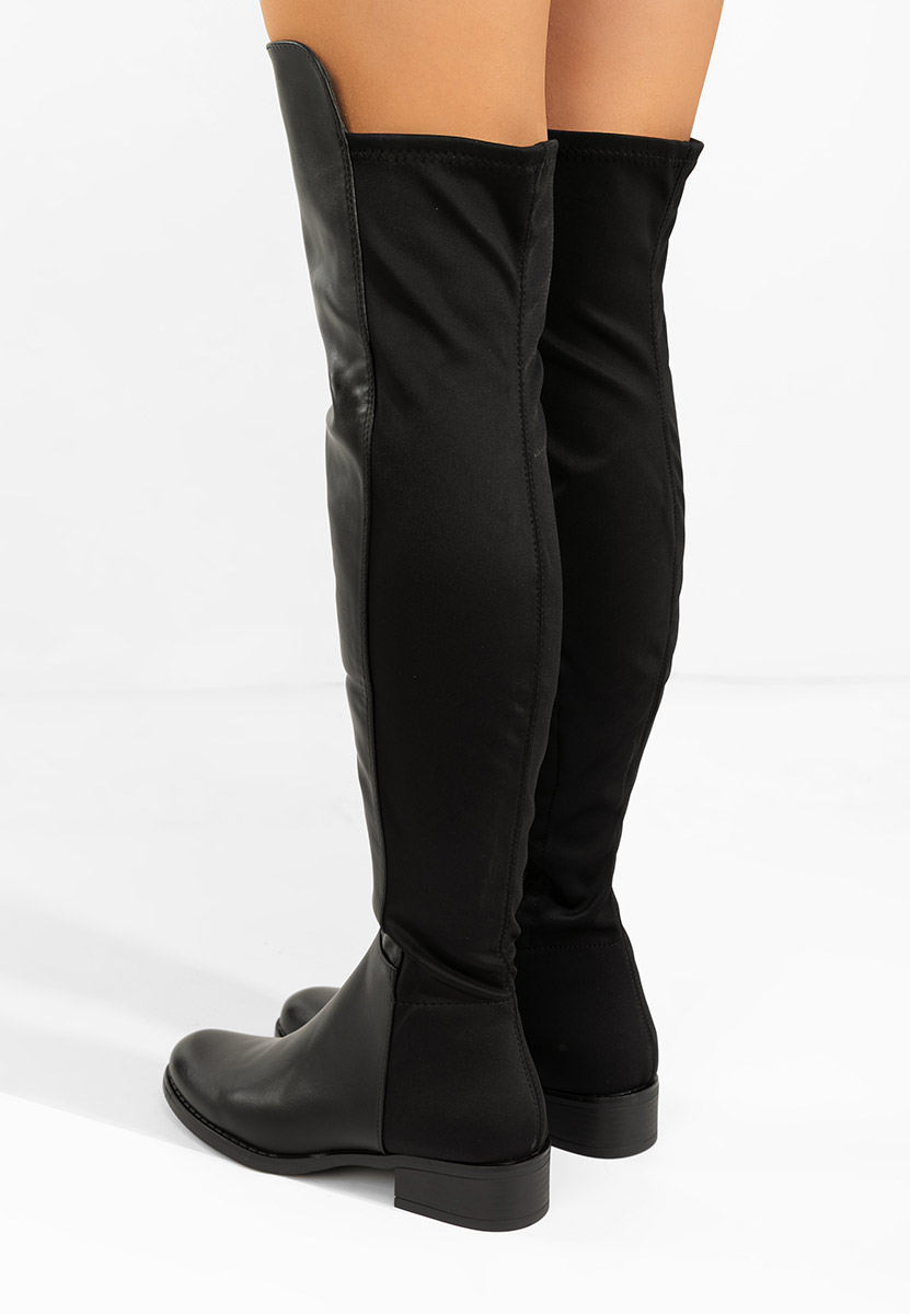 Czarne długie kozaki za kolano Inies V2