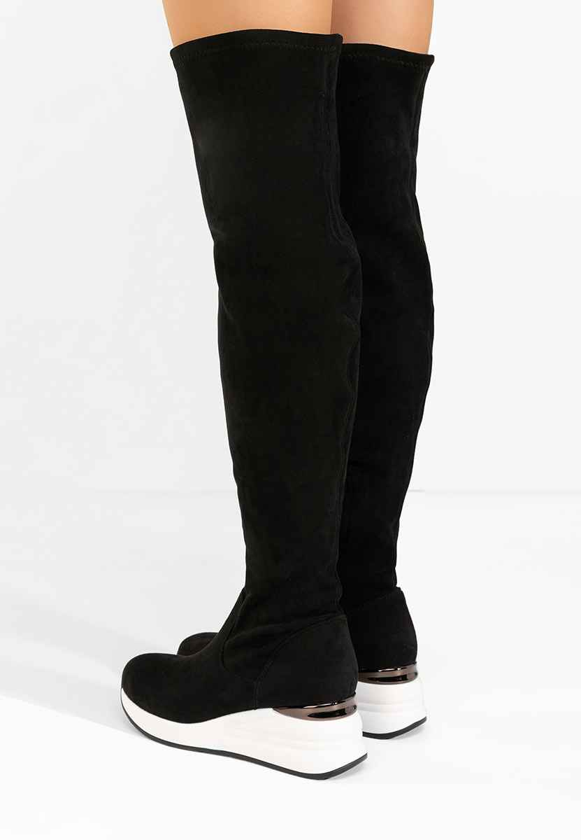 Czarne długie kozaki za kolano Janisia V2