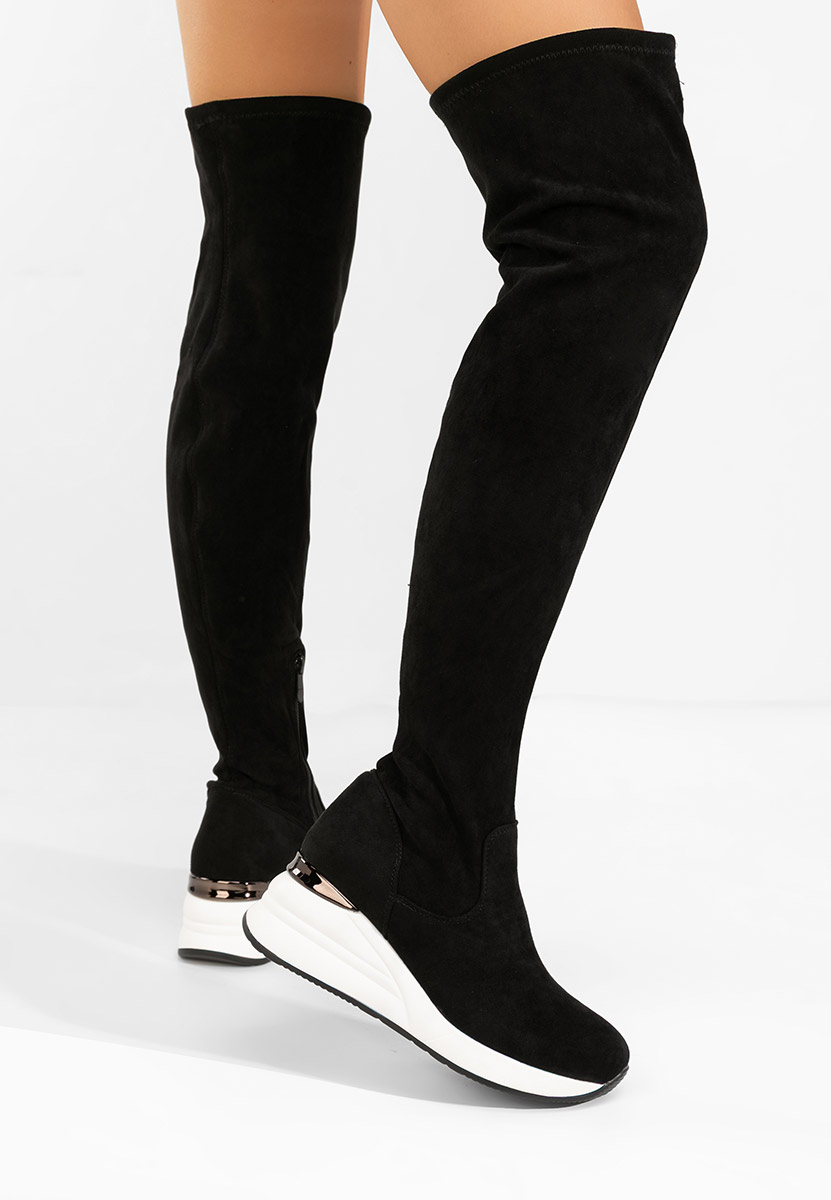 Czarne długie kozaki za kolano Janisia V2