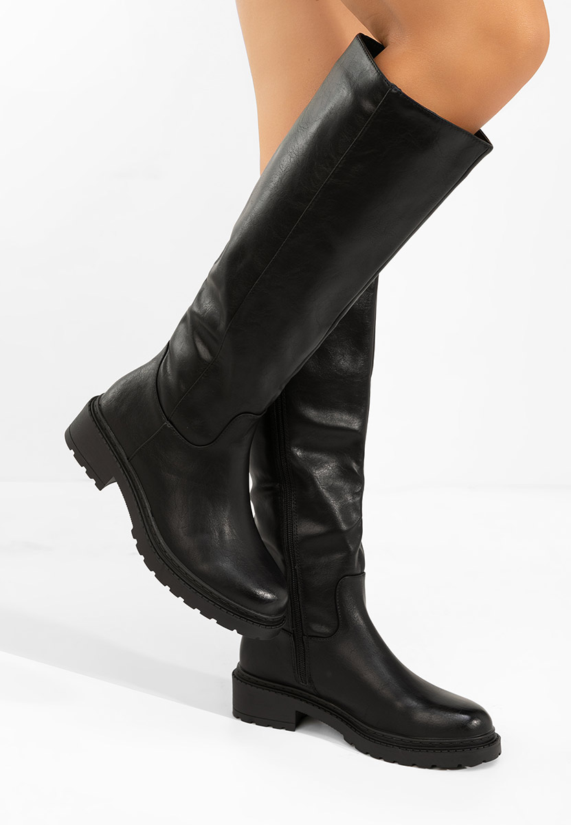 Czarne kozaki do kolan Nadina