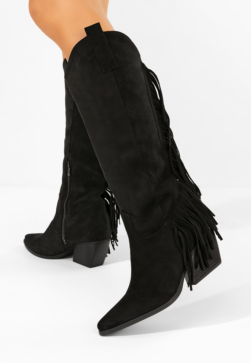 Czarne kozaki kowbojki damskie Verlia