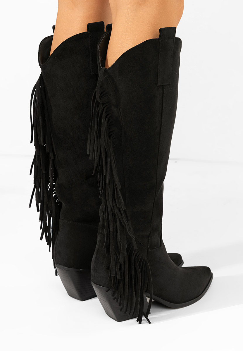 Czarne kozaki kowbojki damskie Verlia