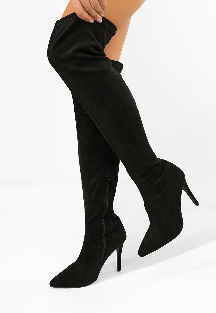 Czarne kozaki za kolano na szpilce Glorise Czarne kozaki za kolano na szpilce Glorise