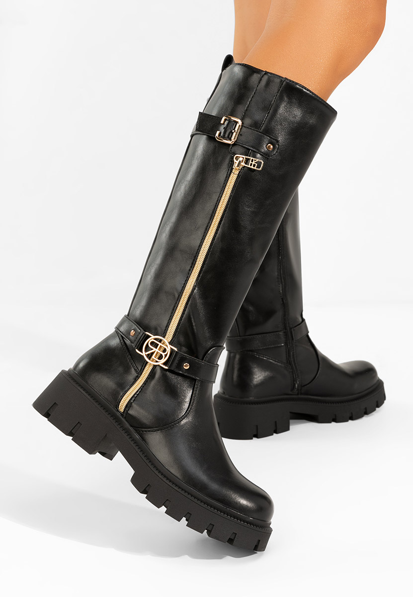 Czarne kozaki damskie Dovira