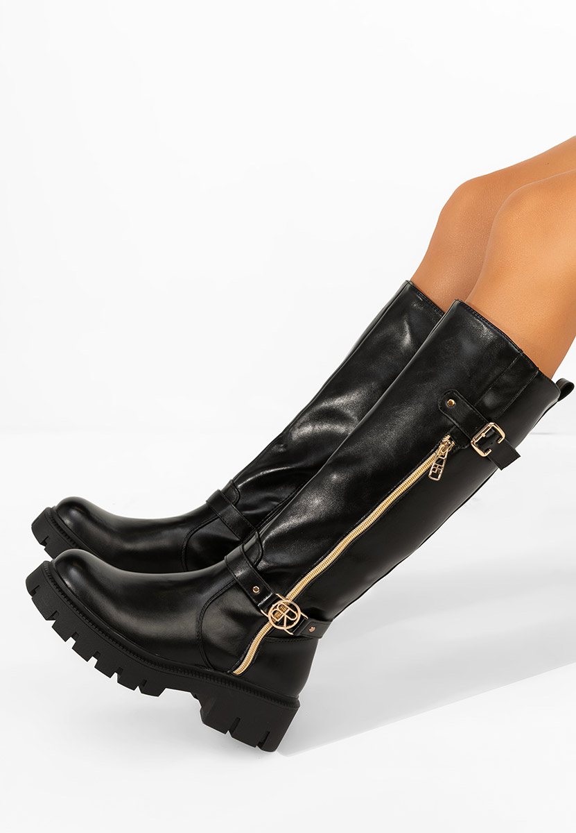 Czarne kozaki damskie Dovira