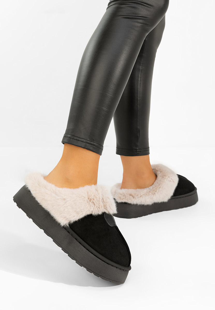 Czarne drewniaki Flufina